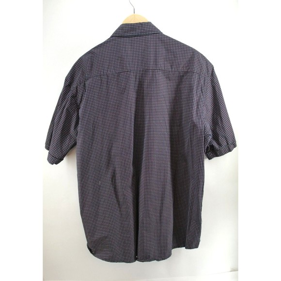 EUC Men’s Rugby University Short Sleeve Button Up 2X 100% Cotton Burgundy‎ Gray - Picture 7 of 7